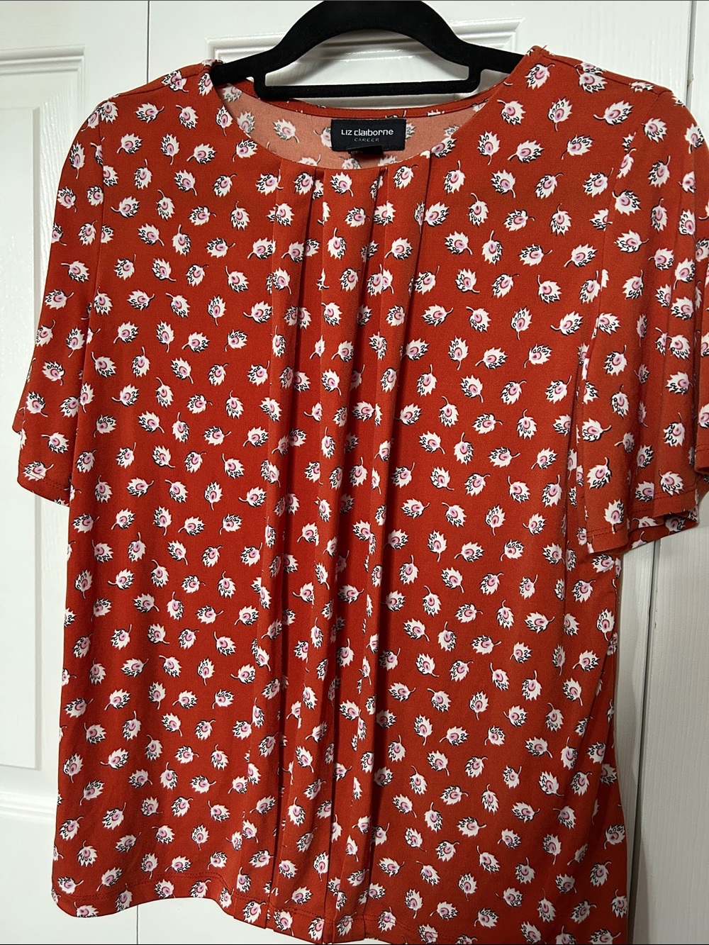 Liz Claiborne Short Sleeve Paisley Blouse
